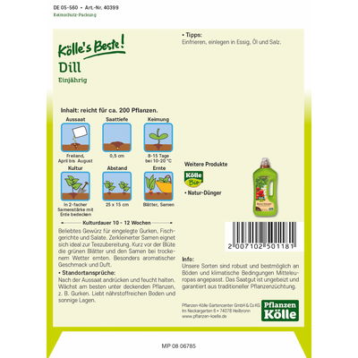 Kölles Beste Kräutersamen Dill einjährig