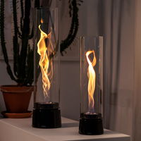 Höfats Tischfeuer 'Spin Air 1200', schwarz, Edelstahl, Ø13,8 x H54 cm