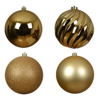 Christbaumkugeln, 4er-Set, hellgold, ca. Ø 14 cm