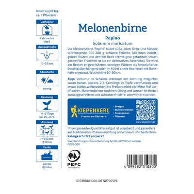Saatgut Melonenbirne 'Pepino' Saatgut Melonenbirne 'Pepino'