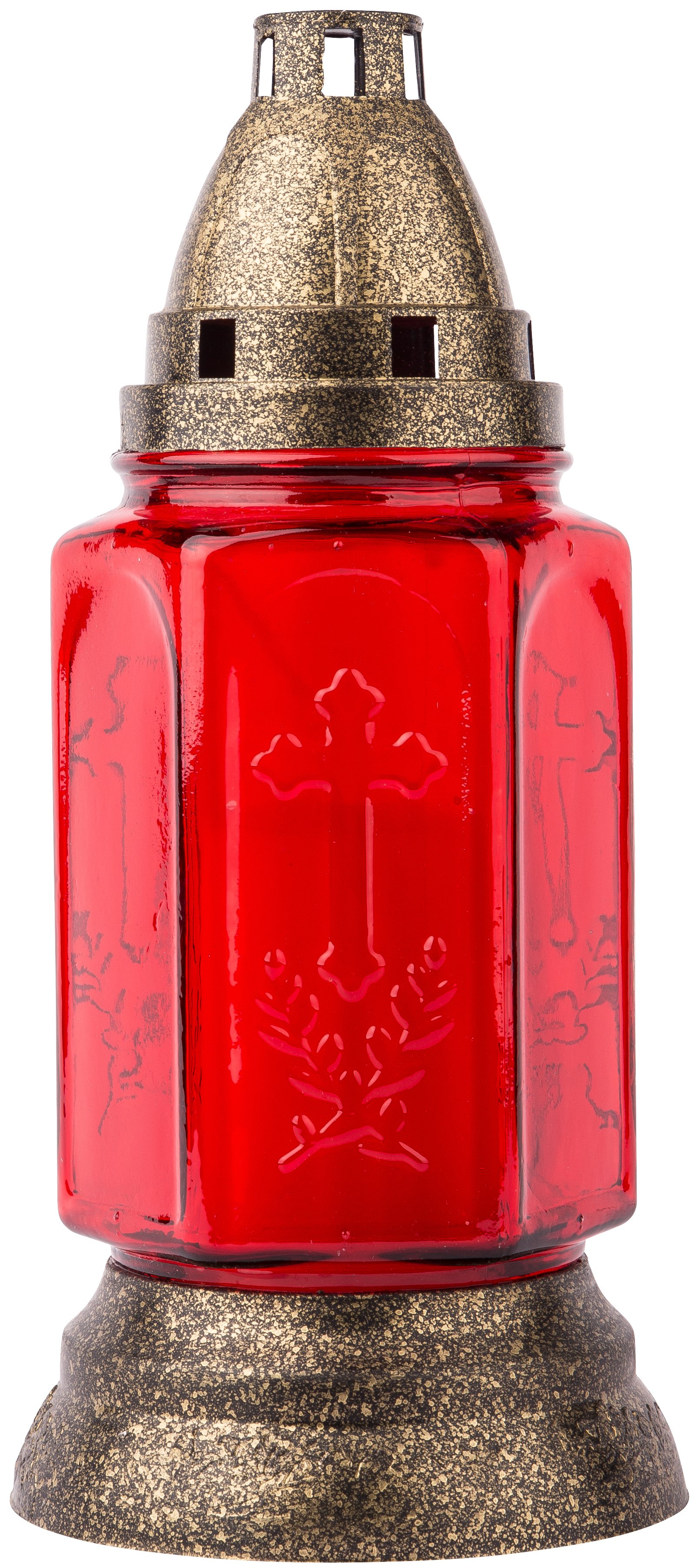 Glasgrablicht GL171 rot mit Paraffinkerze