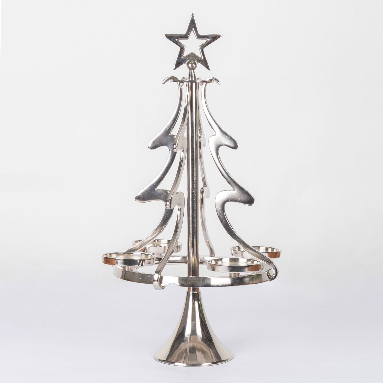 Kerzenhalter 'Tannenbaum', silber, 55 x 27 cm