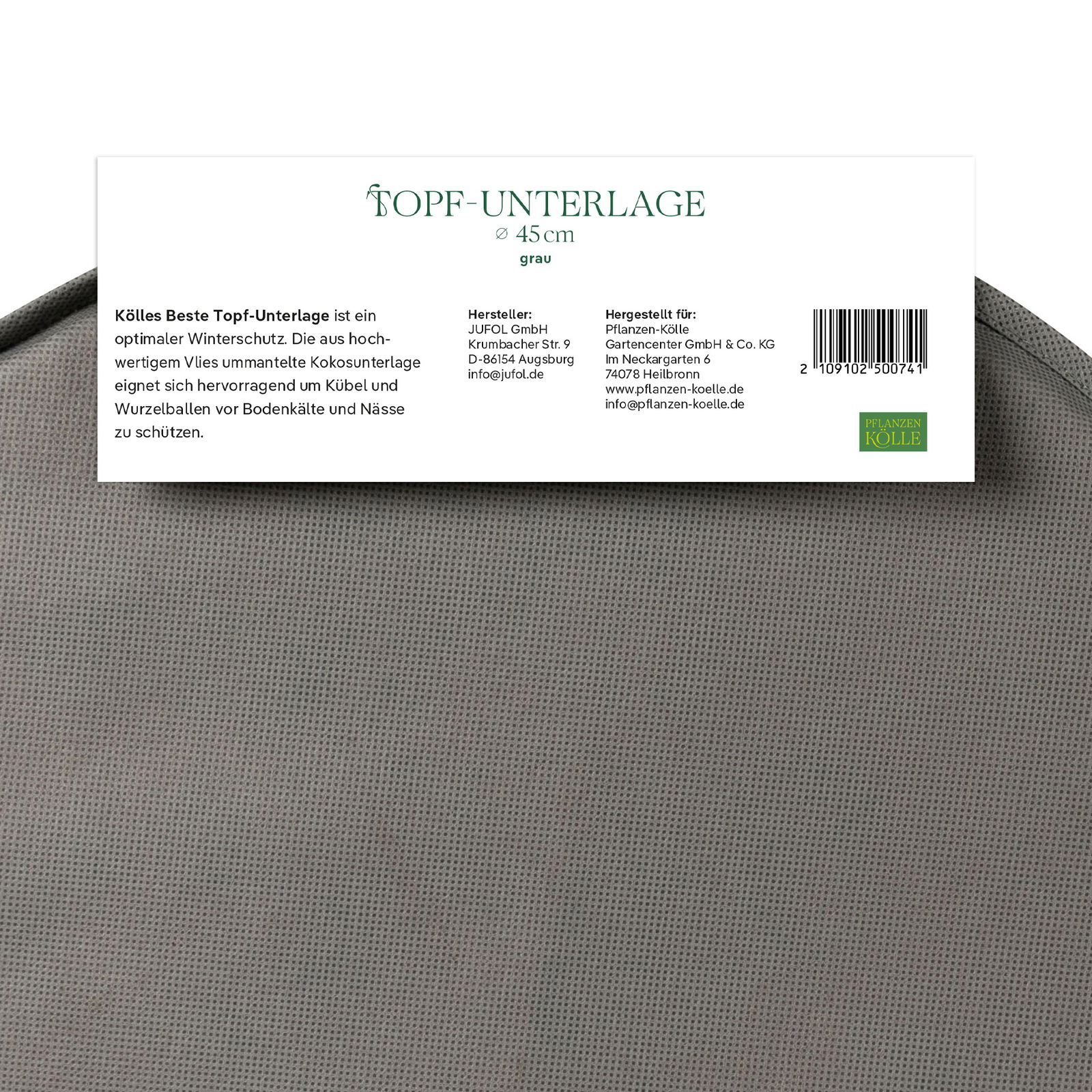 Kölles Beste Topfunterlage, grau, ca. Ø 45 cm