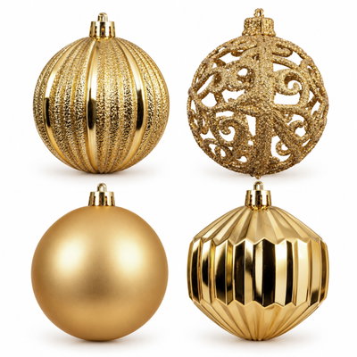 Christbaumkugelnkugelmix, hellgold, Kuststoff, ca. Ø 8 cm, 16er-Set Christbaumkugelnkugelmix, hellgold, Kuststoff, ca. Ø 8 cm, 16er-Set