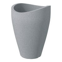 Pflanzgefäß Wave Globe high, stony grey, Kunststoff