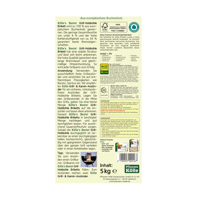 Kölles Beste Holzkohlebriketts, 100% Buchenholz Kölles Beste Holzkohlebriketts, 100% Buchenholz