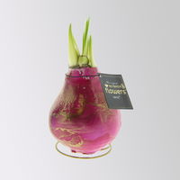 Amaryllis in Wachs, Dekor 'Univerz Jupiter' nach Verfügbarkeit, Blüte rot