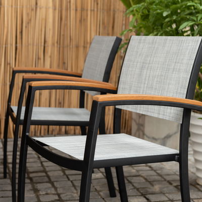 Stapelsessel 'Ragusa', mattschwarz/birkengrau, ca. 84 x 56 x 55 cm