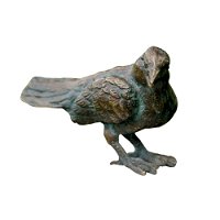 Vogel groß, braun, Bronze, H 12 x 8 cm