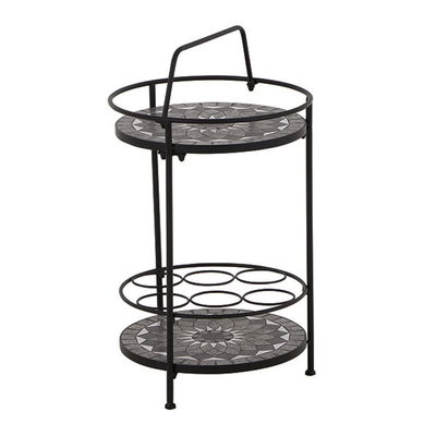 Siena Garden Serviertisch, Como, matt schwarz, ca. 71 x 70 x 35 cm