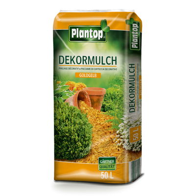 Plantop Dekormulch, goldgelb, 39 Sack á 50 l, gesamt 1950 Liter