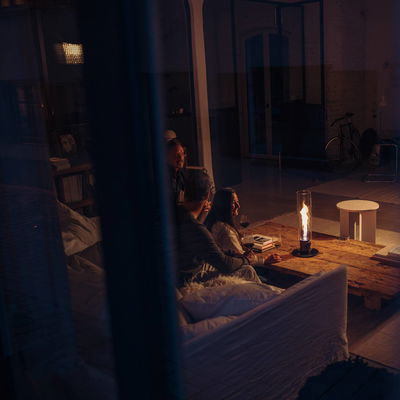 Tischfeuer SPIN 1200, schwarz, Höhe 54 cm Tischfeuer SPIN 1200, schwarz, Höhe 54 cm