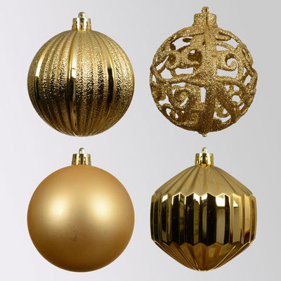 Christbaumkugelnkugelmix, 16er-Set, hellgold, ca. Ø 8 cm Christbaumkugelnkugelmix, 16er-Set, hellgold, ca. Ø 8 cm