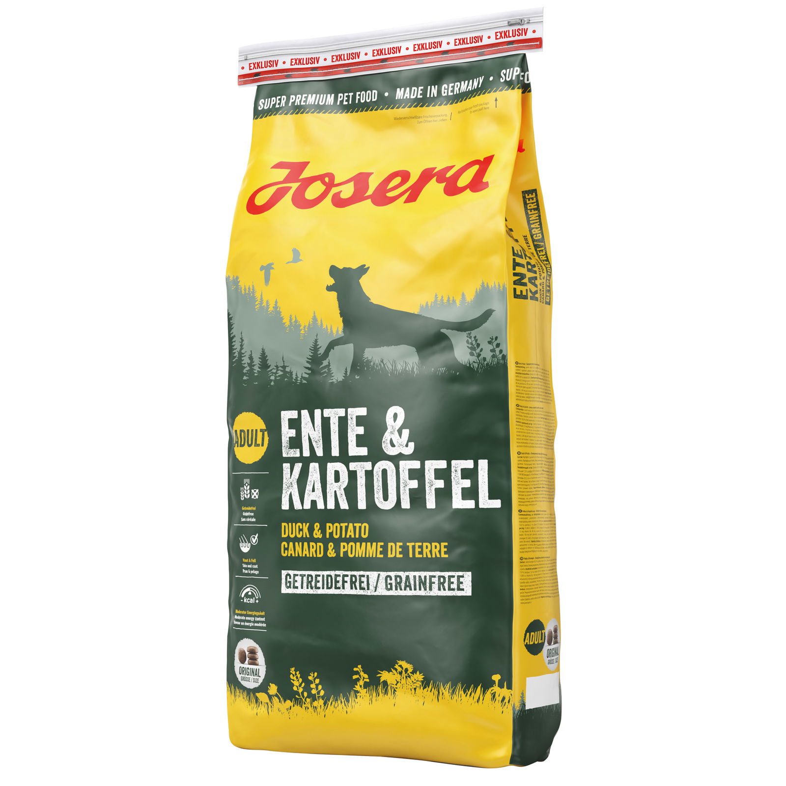 Josera Trockenfutter Exklusiv mit Ente & Kartoffel, 15 kg
