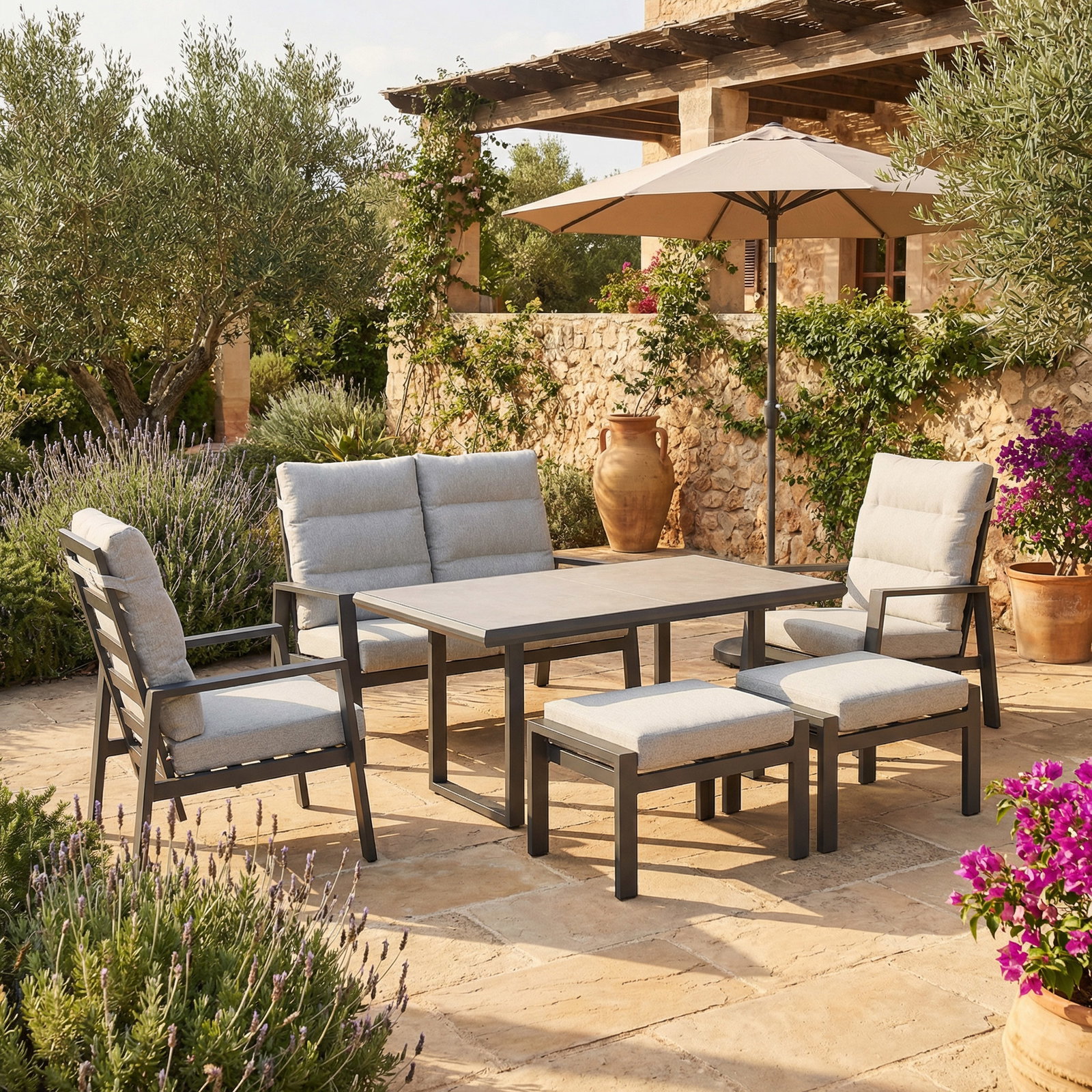 Kölle Loungesessel 'Kreta' inkl. Auflagen, grau Kölle Loungesessel 'Kreta' inkl. Auflagen, grau