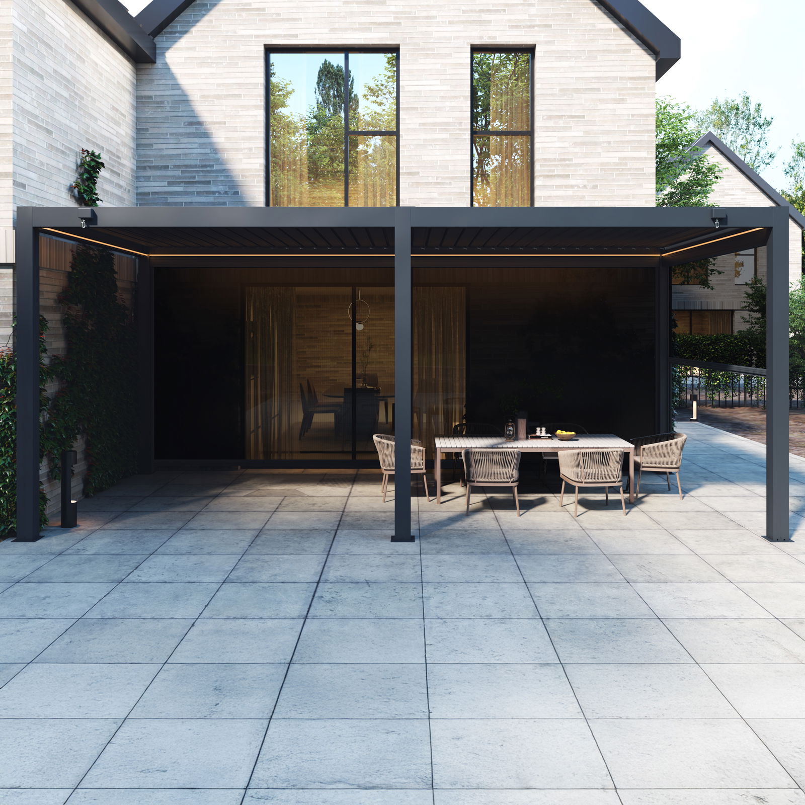 Seitenteil für Pergola, anthrazit, ca. 400 x 250 cm