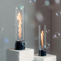 Höfats Tischfeuer 'Spin Air 1200', schwarz, Edelstahl, Ø13,8 x H54 cm