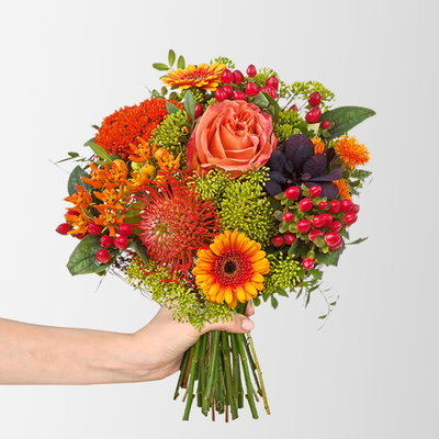 Blumenstrauß 'Abendröte', handgebunden Blumenstrauß 'Abendröte', handgebunden