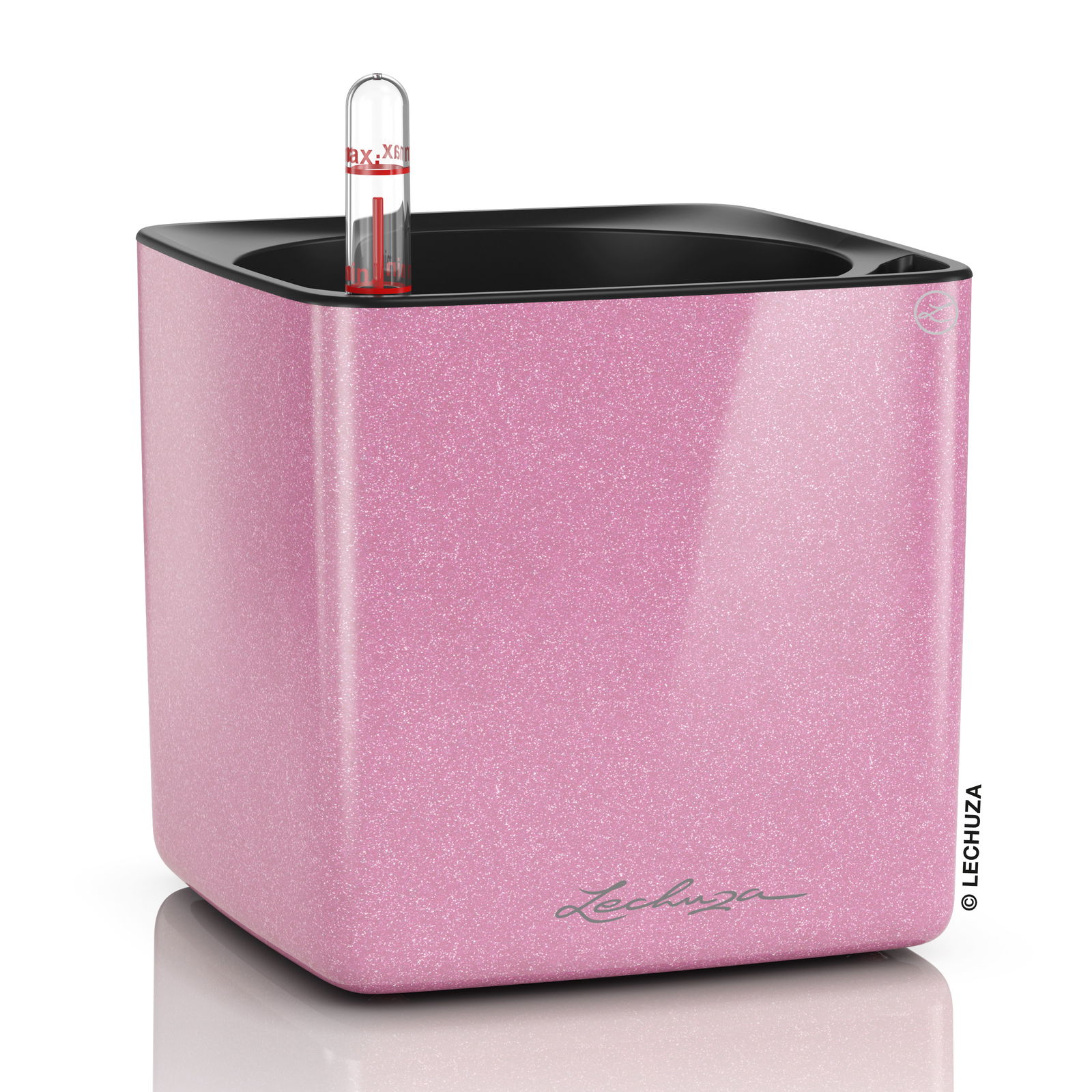 Lechuza® 'Cube Glossy Kiss 14', sweet candy highgloss glitter, 14 x 14 x 13,5 cm