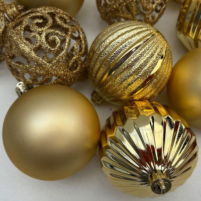 Christbaumkugelnkugelmix, 16er-Set, hellgold, ca. Ø 8 cm Christbaumkugelnkugelmix, 16er-Set, hellgold, ca. Ø 8 cm
