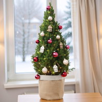 Weihnachtsbäumchen inkl. Deko, beere-rot, Höhe ca. 80 cm, Topf-Ø 25 cm