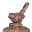 Garnspender mit Schere, braun, Gusseisen/Bindfaden, ca. 23 x 12 x 12 cm