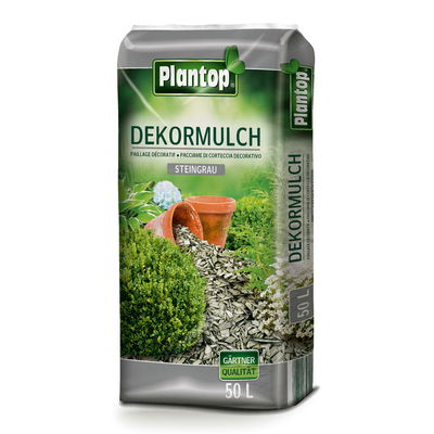 Plantop Dekormulch, steingrau, 39 Sack á 50 l, gesamt 1950 Liter