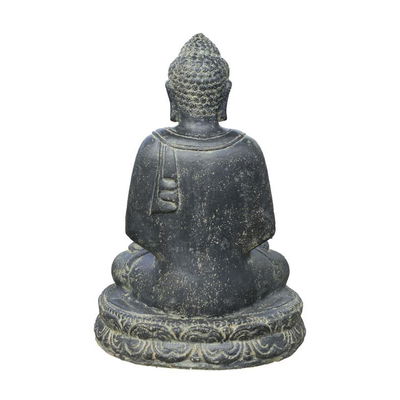 Buddha sitzend, anthrazit, dunkel grau, Steinguss, 80 x 55 x 45 cm, 57 kg