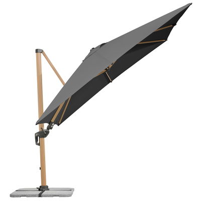 Pendelschirm 'Rhodos Twist Woody', anthrazit, ca. 300 x 300 cm