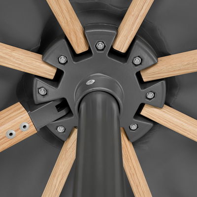 Pendelschirm 'Rhodos Twist Woody', anthrazit, ca. 300 x 300 cm