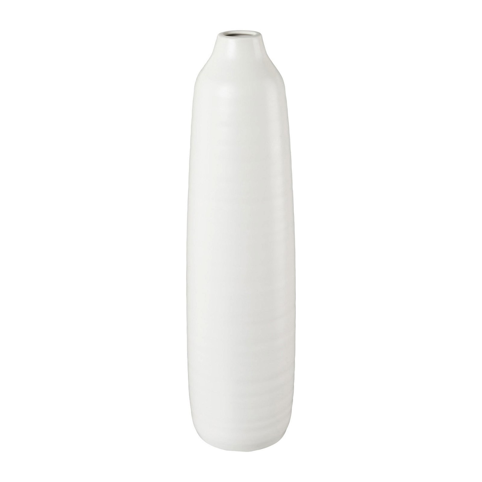 Vase Presence, Keramik, Weiß, 11 x 11 x 40 cm