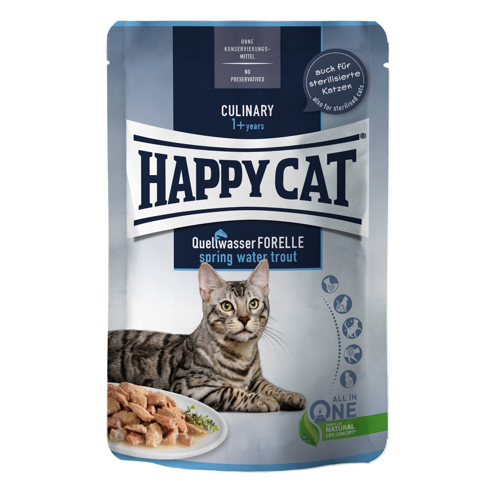 Nassfutter, Happy Cat PB Culinary, Forelle in Soße, 85 g