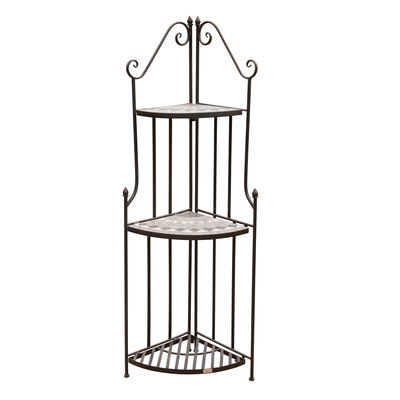 Siena Garden Eckregal, Como, matt schwarz, ca. 141,5 x 36 x 36 cm