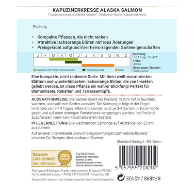 Thompson & Morgan Saatgut, Kapuzinerkresse 'Alaska Salmon'