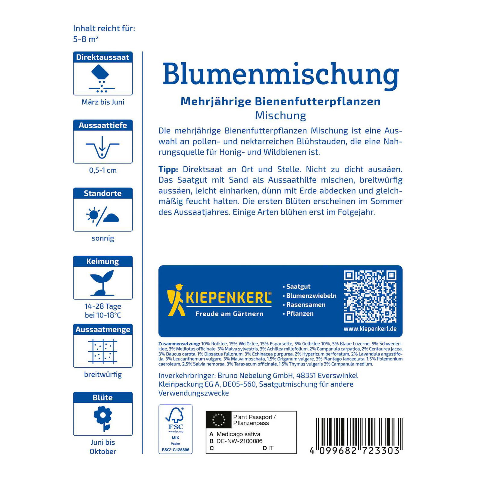 Blumensamen, Bienenfutterpflanzen, bunt