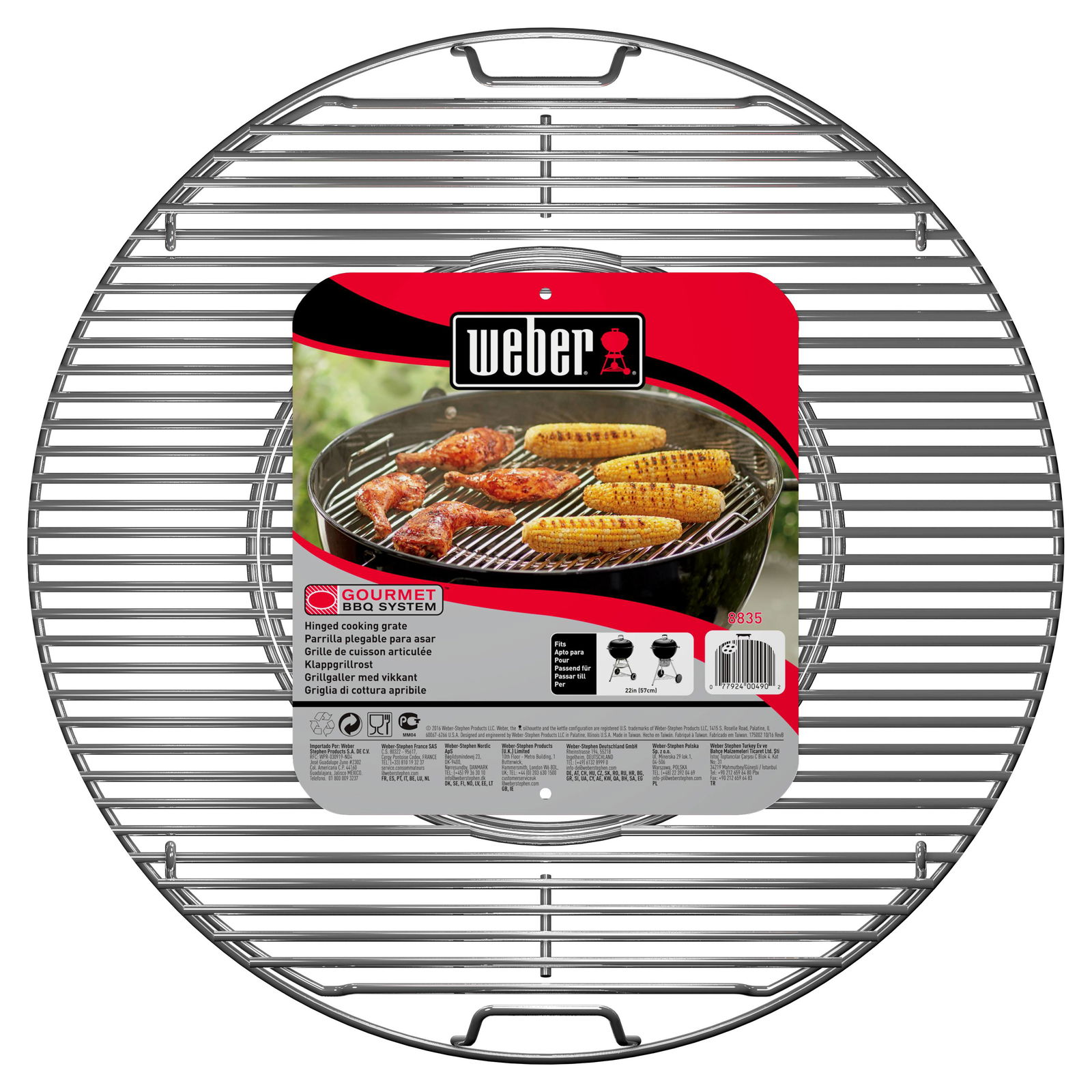 Weber® Gourmet BBQ-System Grillrost mit Grillrosteinsatz, 57 cm