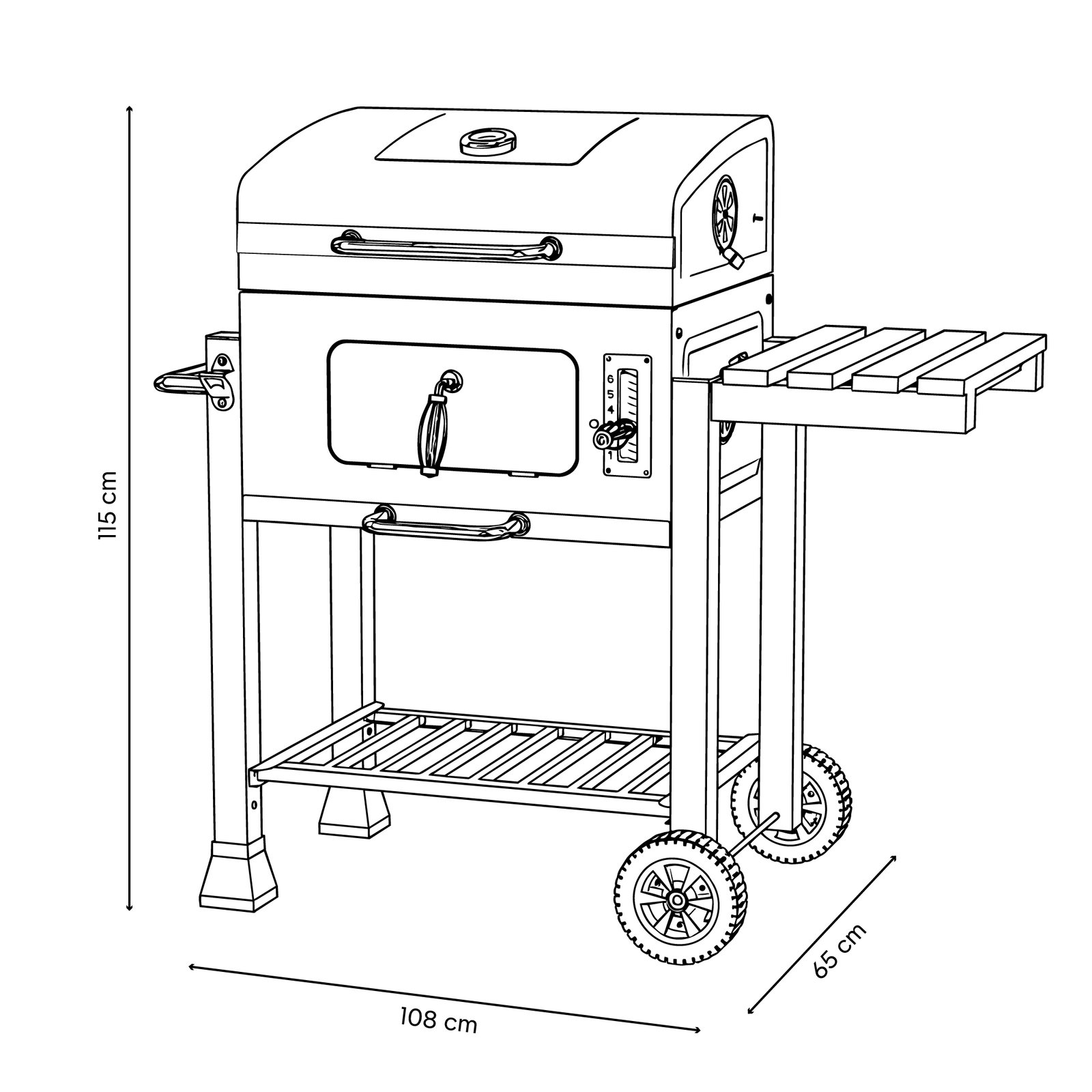 Holzkohlegrill 'Fuego', dunkelgrau Holzkohlegrill 'Fuego', dunkelgrau
