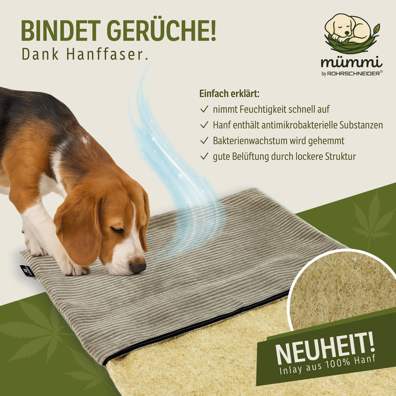 Mümmi by Rohrschneider Hundematte Cord, taupe, ca. 44 x 50 x 2 cm Mümmi by Rohrschneider Hundematte Cord, taupe, ca. 44 x 50 x 2 cm