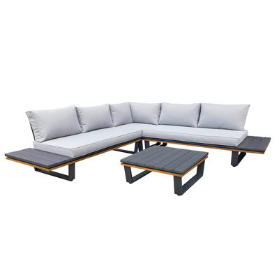 Alu-Eckloungegruppe 'Cahors' inkl. Kissen, 4tlg., anthrazit