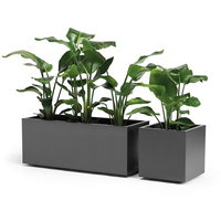 Euro 3 Plast Pflanzkasten 'Kebe', anthrazit, ca. 99,5 x 39,5 x H 39,5 cm