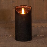 LED-Echtwachskerze 'Magic Flame', schwarz, ca. Ø 15 x 7,5 cm