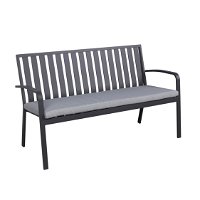 Kölle 3-Sitzer Alu-Sitzbank Necra, schwarz, inkl. Kissen, ca. 150 x 68 x 90 cm
