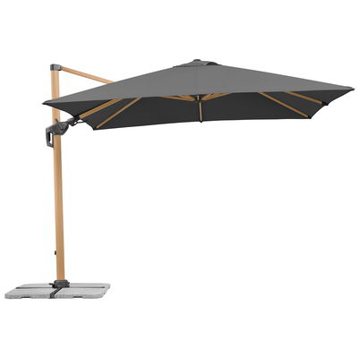 Pendelschirm 'Rhodos Twist Woody', anthrazit, ca. 300 x 300 cm