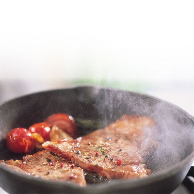 Gusseisenpfanne mit Griff und 2 Ausgüssen, rund, schwarz, ca. 16,51 cm Durchmesser Gusseisenpfanne mit Griff und 2 Ausgüssen, rund, schwarz, ca. 16,51 cm Durchmesser