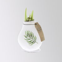 Amaryllis in Wachs, Dekor 'Natursalz', Blüte weiß