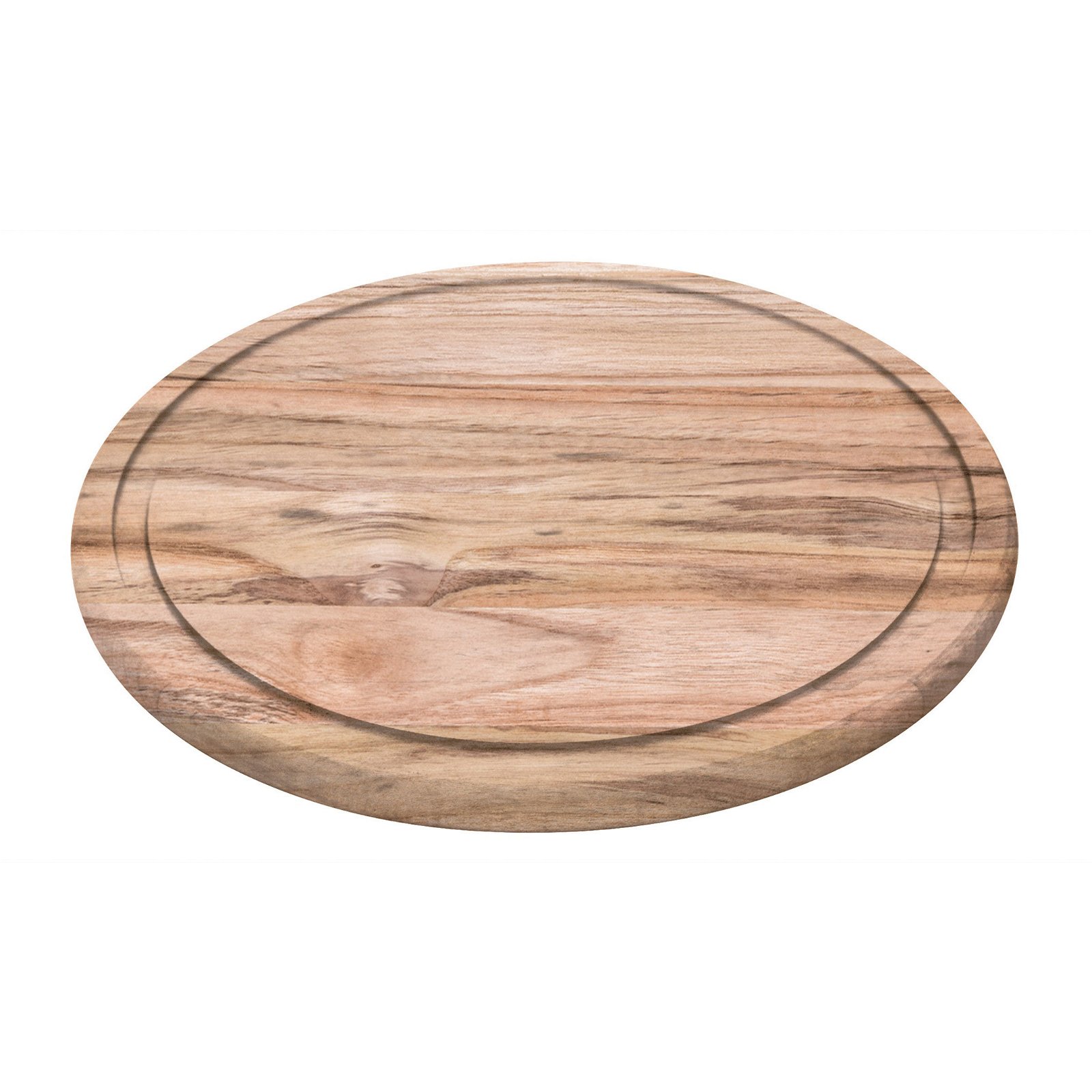 Teak-Holz Steak & Servierplatte von TRAMONTINA CHURRASCO, Durchmesser ca. 26 cm, Höhe 1,5 cm
