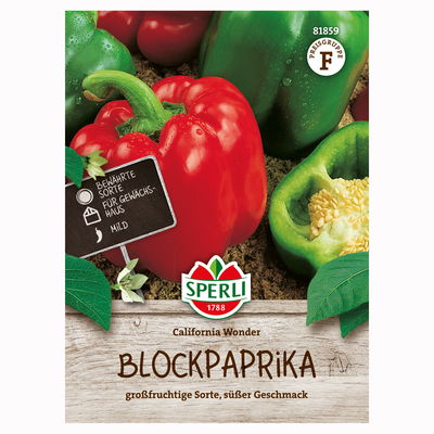 Gemüsesamen, Paprika 'California Wonder', rot Gemüsesamen, Paprika 'California Wonder', rot