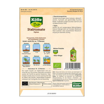 Kölle Bio Gemüsesamen Tomate, Stabtomate