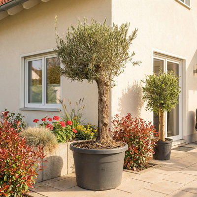 Olivenbaum, knorriger Stamm, Topf-Ø ca. 80 cm, Höhe ca. 200 cm