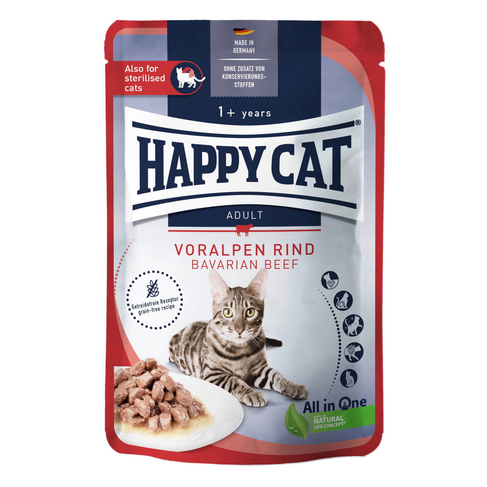 Nassfutter, Happy Cat PB Culinary, Rind in Soße, 85 g